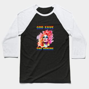 God Save The Queens Rainbow Gradient T-Shirt Baseball T-Shirt